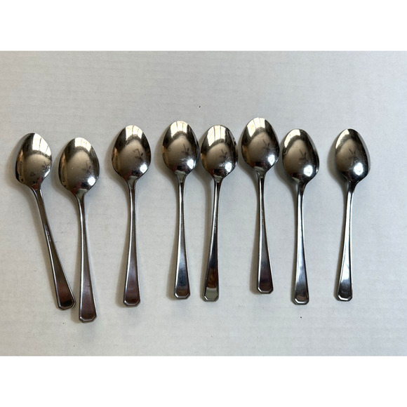 Spoons Assorted Stainless Lot/set of 8 Matching Designs. Tea spoons, Silver - Picture 3 of 7